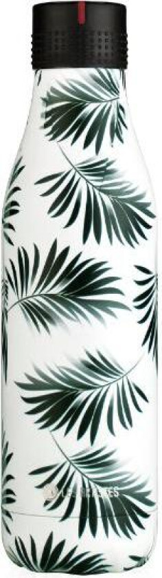 - Bottle Up Design termoflaske 0,5L hvit/mørk grønn med blad