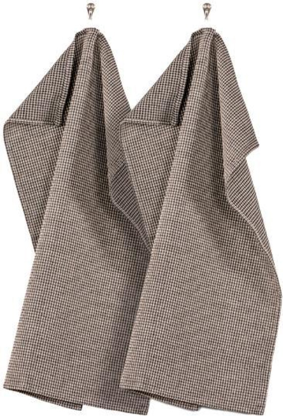 - Home kjøkkenhåndkle 2 stk svart/hvit