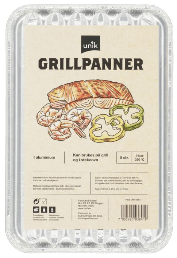 Grillpanne Aluminium 5stk