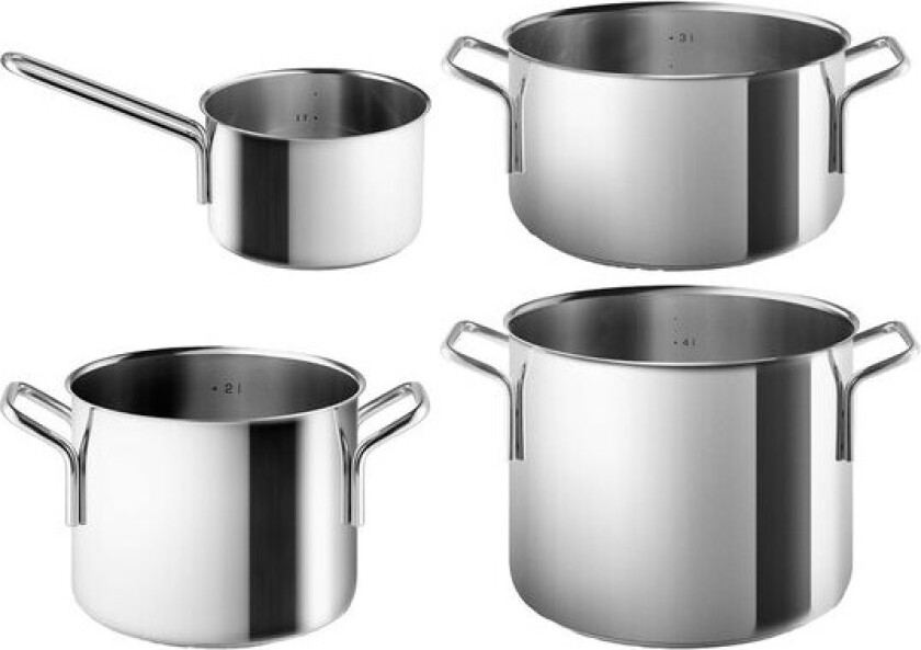 - Stainless Steel grytesett 4 deler