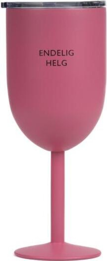 - Vinglass termo ENDELIG HELG 35 cl mørk rosa