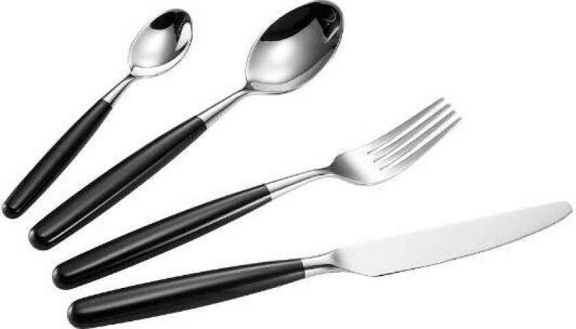 - Perfect bestikksett 16 deler blank/svart