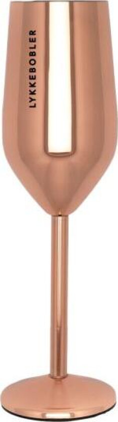 - Champagneglass stål LYKKEBOBLER 23 cl roségull
