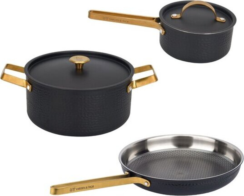 Brassa grytesett 3 deler messing