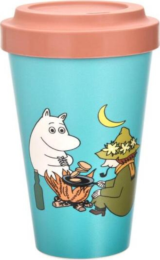 - Mummi reisekopp 45 cl Mummitroll og Snusmumrikken camping blå