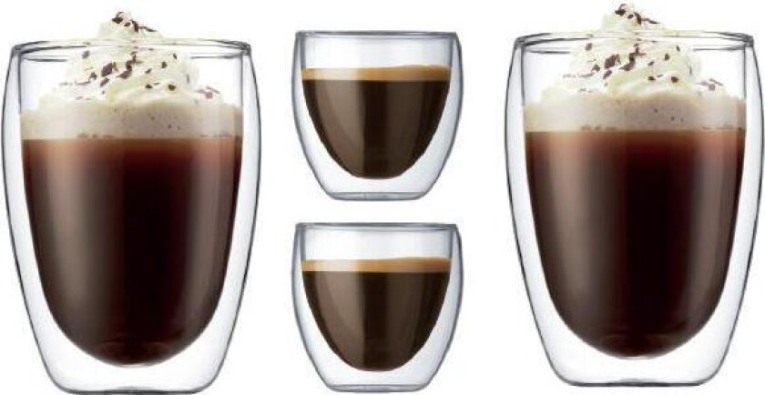 - Pavina kaffeglass sett 4 stk 8 cl + 35 cl