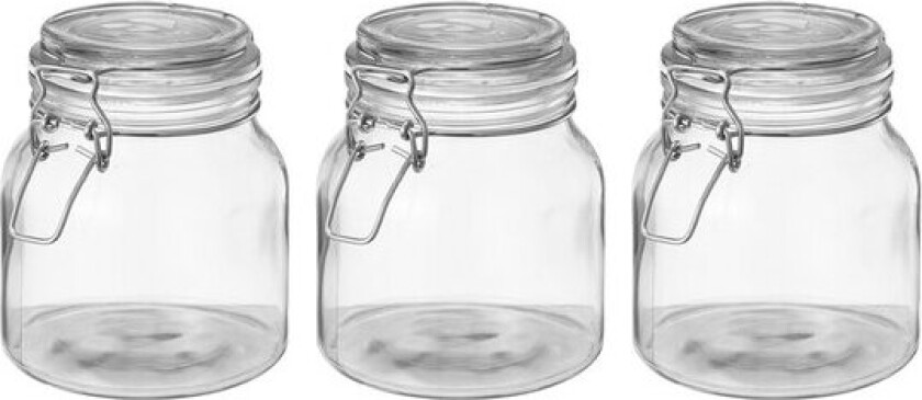 Bilde av - Sogn glasskrukke sett 0,6L 3 stk klar