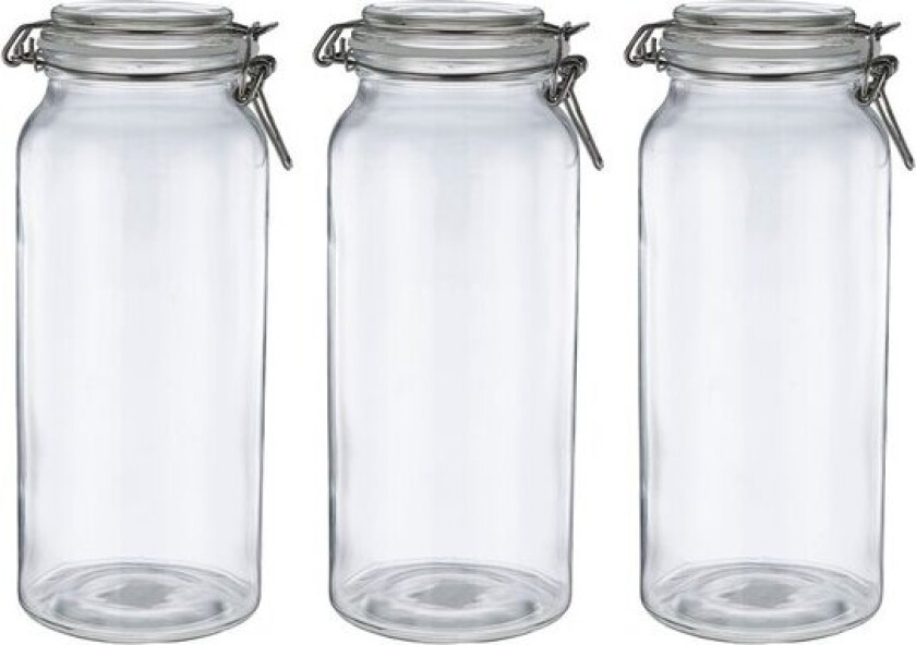 Bilde av - Sogn glasskrukke sett 1,2L 3 stk klar