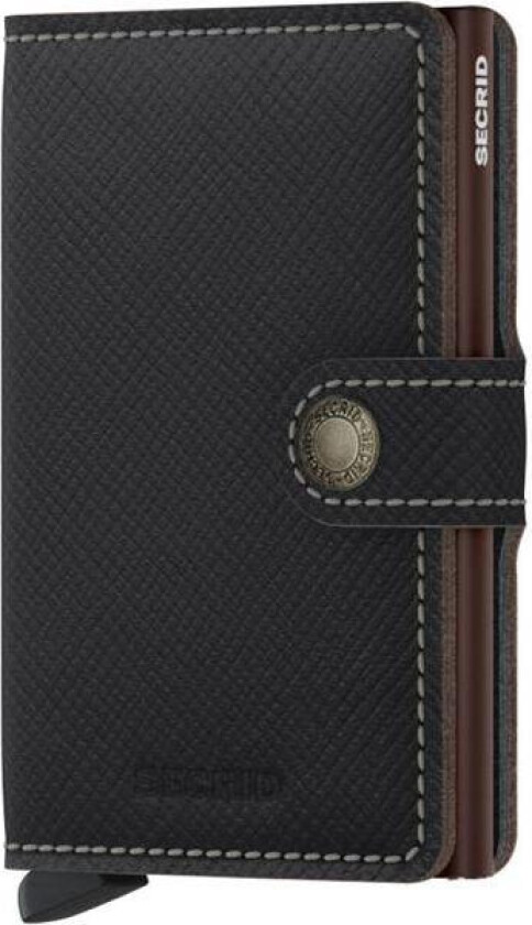 - Miniwallet lommebok m/kortholder saffiano brun