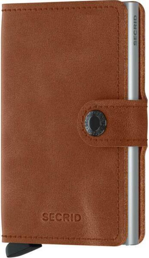 Bilde av - Miniwallet lommebok m/kortholder cognac/sølv