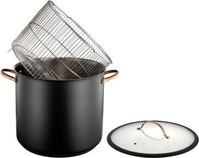 - Black Copper gryte m/dampkurv 18L svart/kobber