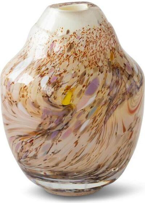 - Unik skulptur kunstglass L 17 cm brun multi