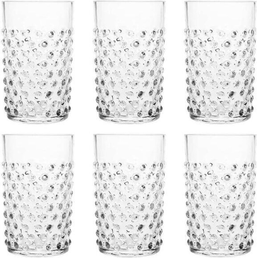 - Hobnail glass 20 cl 6 stk crystal