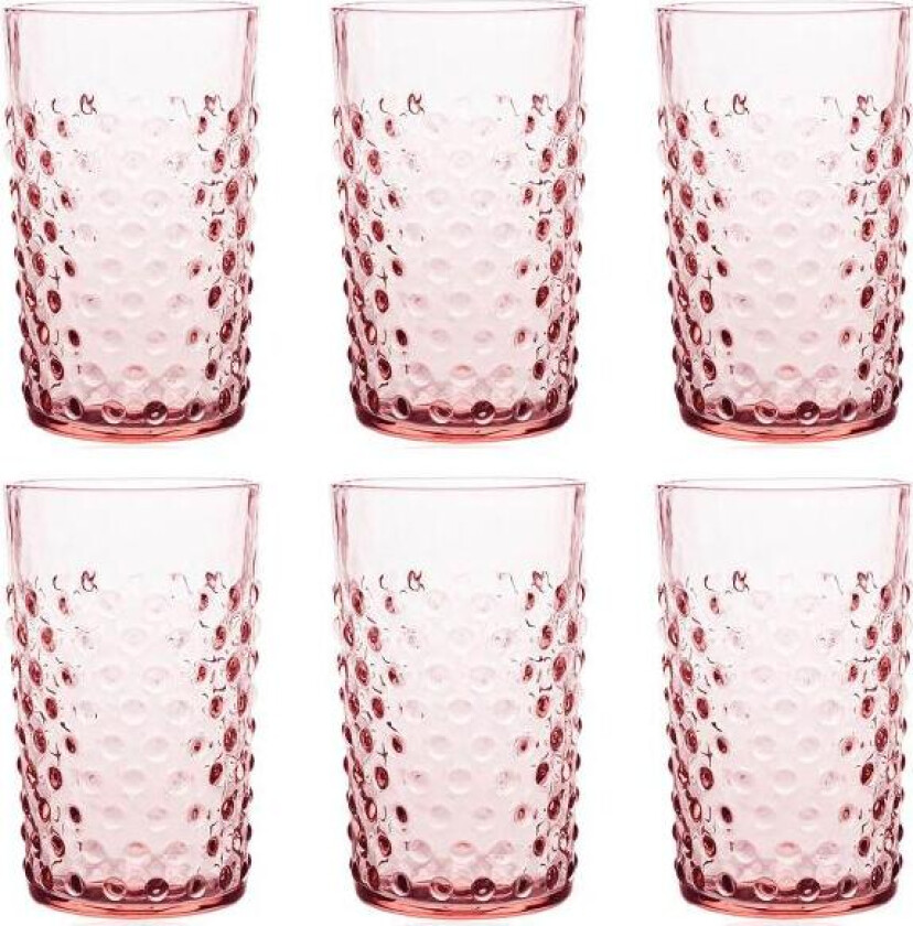 - Hobnail glass 20 cl 6 stk rosaline