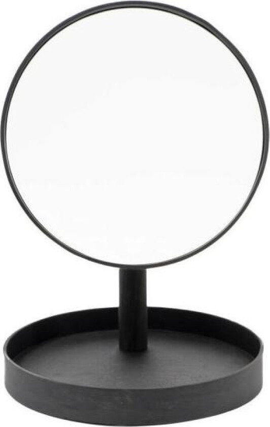 - Look sminkespeil med fot 25 cm mørk eik