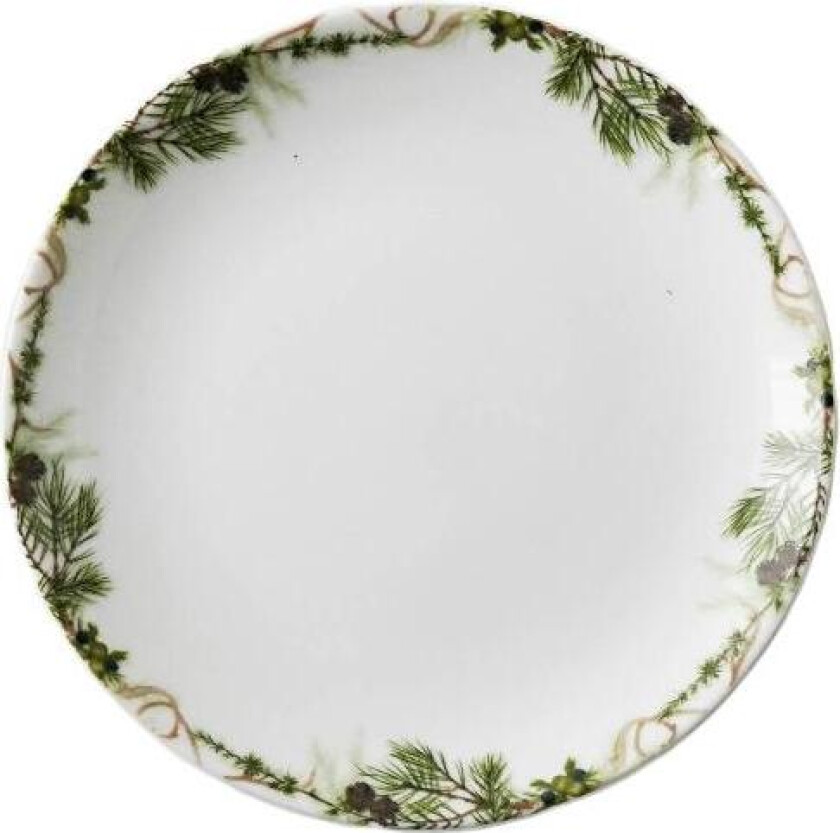 - Nostalgi asjett 14 cm hvit/grønn