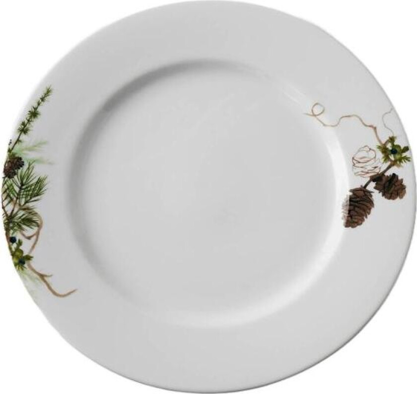 - Nostalgi tallerken 27 cm hvit/grønn