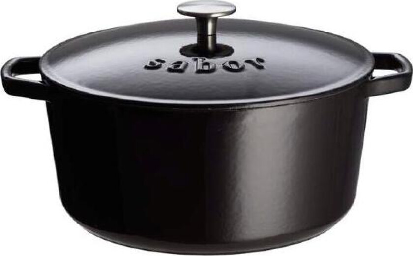 - Støpejernsgryte 6,7L svart