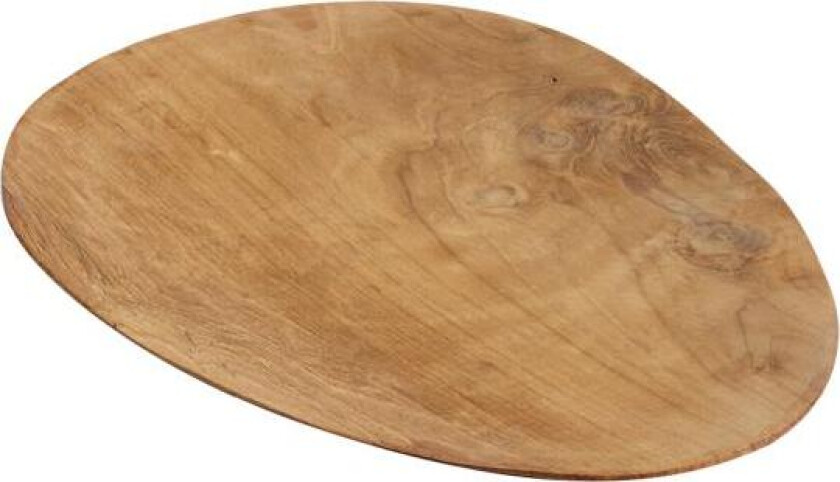 - Teakroot tallerken 33x26 cm brun