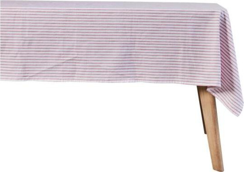 - Olivia duk 220x140 cm hvit/mørk korall