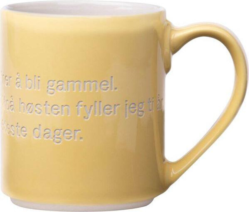 - Lindgren krus "Ja, tiden går" 35 cl gul