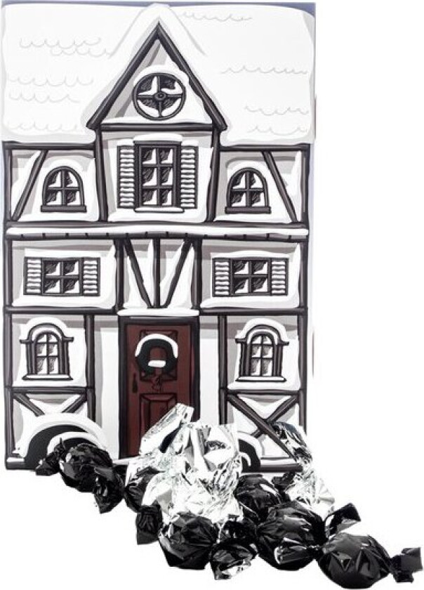 - Adventskalender med sjokolade 30x20 cm nostalgisk julehus