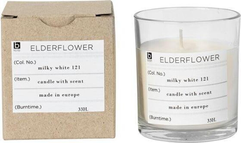 - Elderflower duftlys 7,4 cm hvit