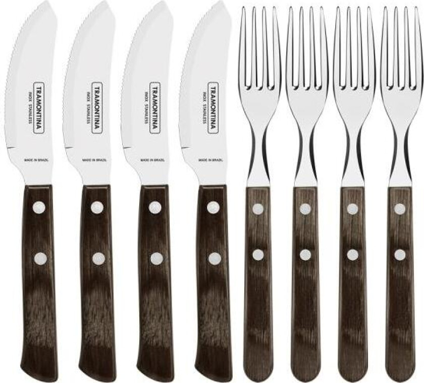 Bilde av - Polywood pizzasett 8 deler mørk brun