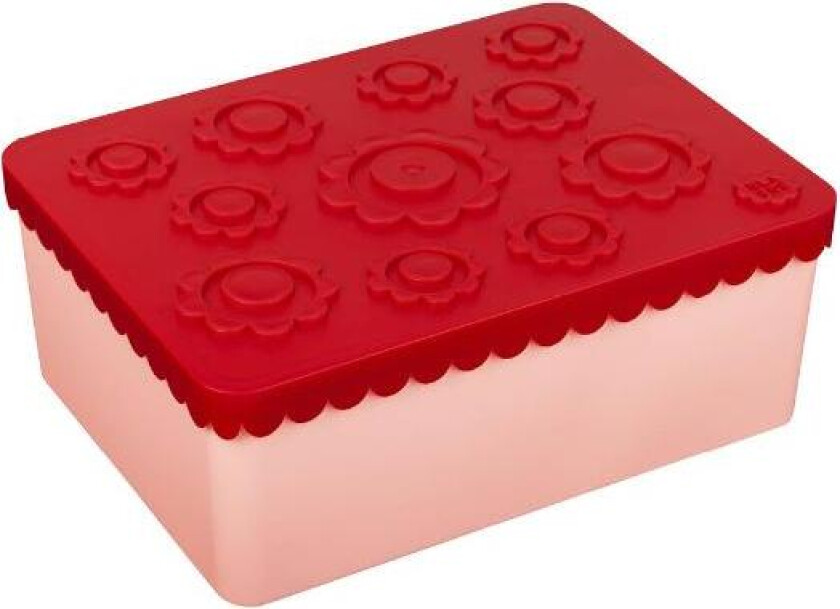 - Matboks i plast treroms blomst rød/rosa