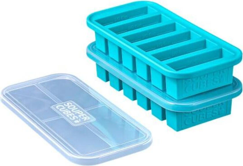 Bilde av - Matoppbevaring med lokk silikon Half-cup 6x125 ml 2 stk blå