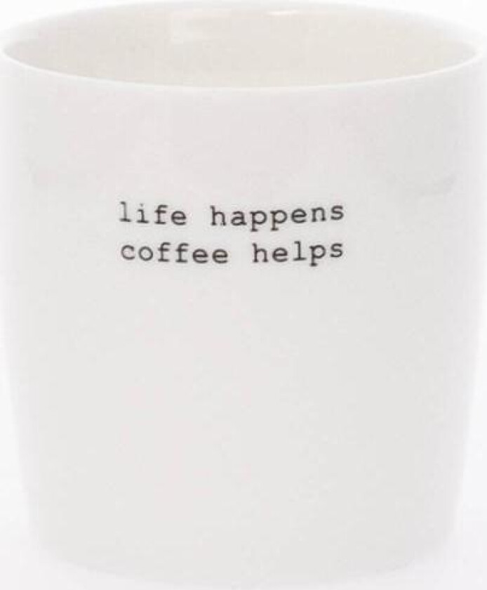- Krus mini life happens 10 cl hvit