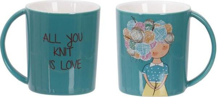 - Knit krus 25 cl petrol