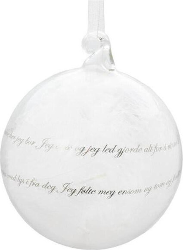 - Julekule m/ sang 8 cm sølv