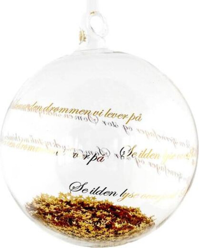 - Julekule Se ilden lyse stor 12 cm gull