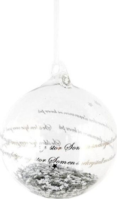 - Julekule Se ilden lyse liten 8 cm sølv