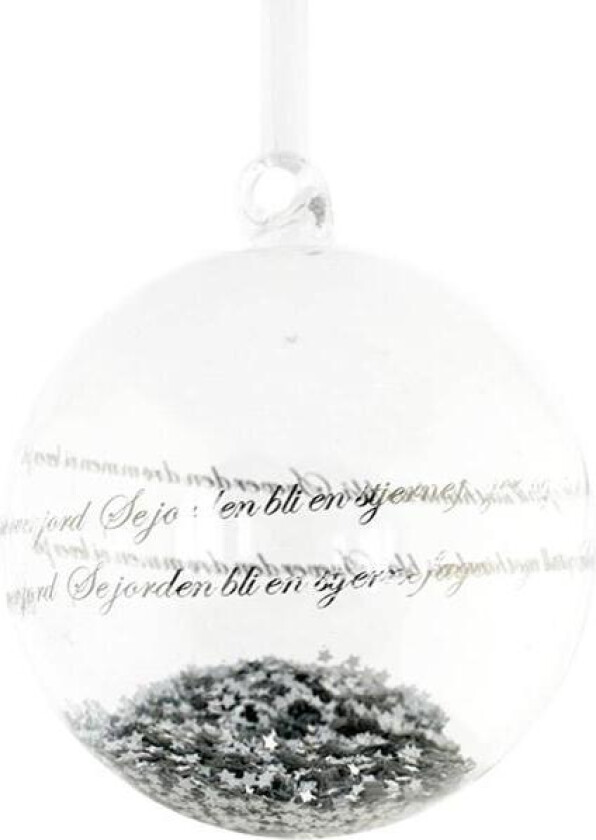 - Julekule Se ilden lyse stor 12 cm sølv