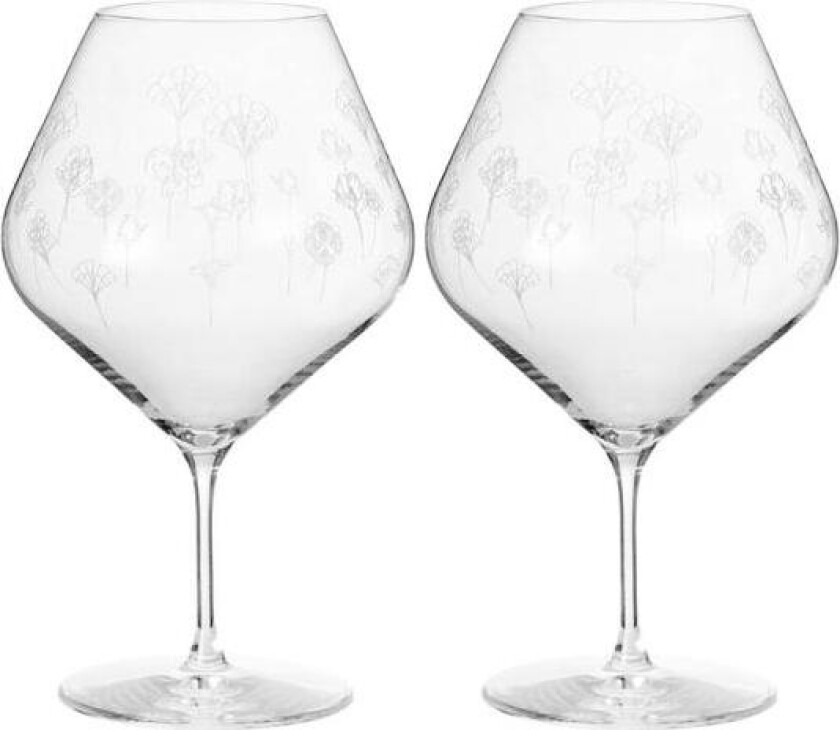 - Flower vinglass 89 cl 2 stk