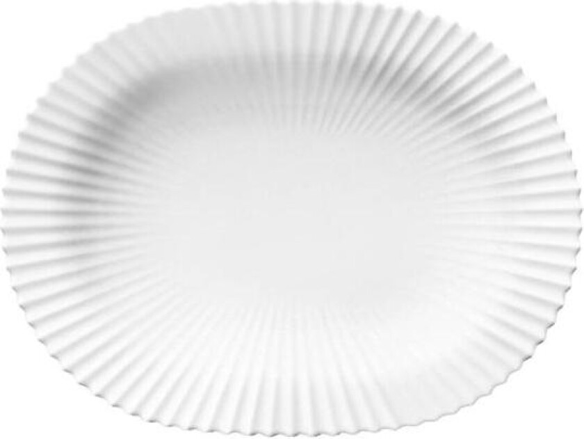 - Oval dypt serveringsfat 25 cm hvit
