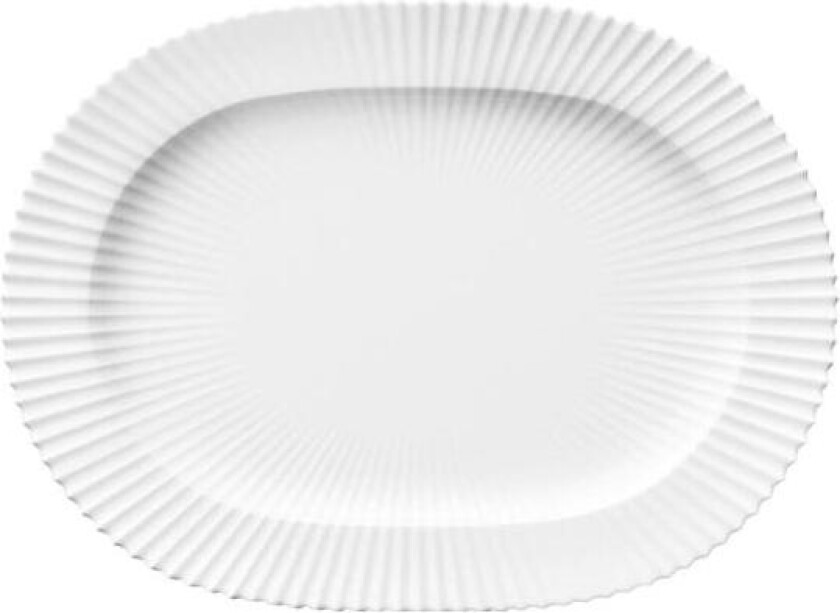 - Ovalt serveringsfat 33 cm hvit