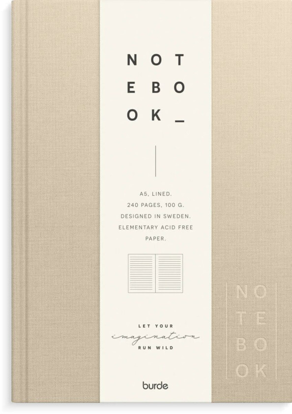 Skrivebok A5 Linjer Beige