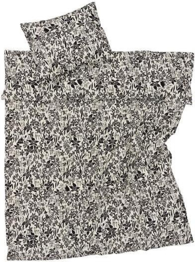 - Mummi sengetøy 140x200 cm Lilje svart/hvit