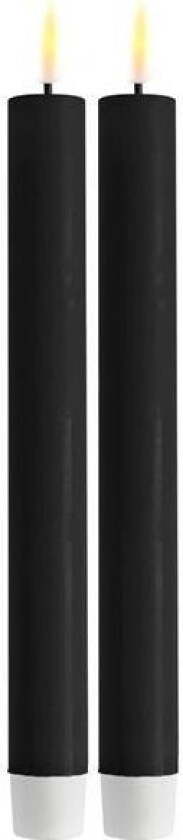 - LED kronelys 2x24 cm svart
