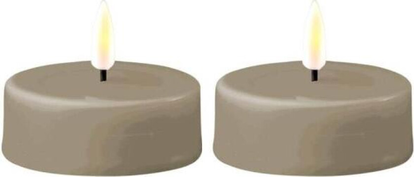 - LED Jumbo telys 2 stk 6,1x4,5 cm sand