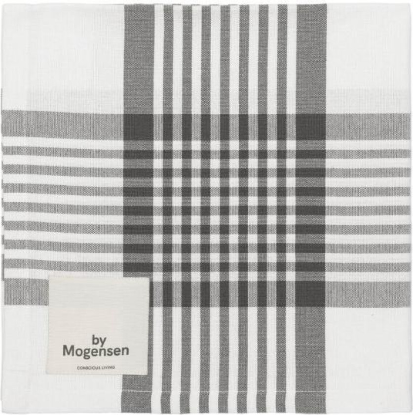 - Tøyserviett 55x55 cm large checks hvit