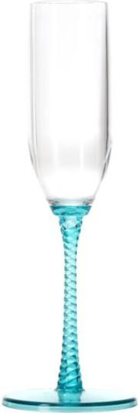 - Eden champagneglass 15 cl blå spiral/turkis