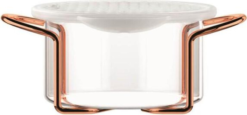 - Hot pot glasskål m/stativ og silkonlokk 0,25L kobber