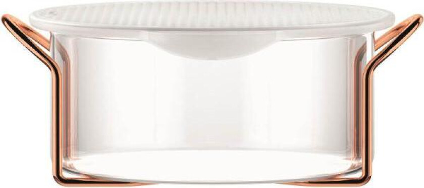- Hot pot glasskål m/stativ og silikonlokk 2,5L kobber