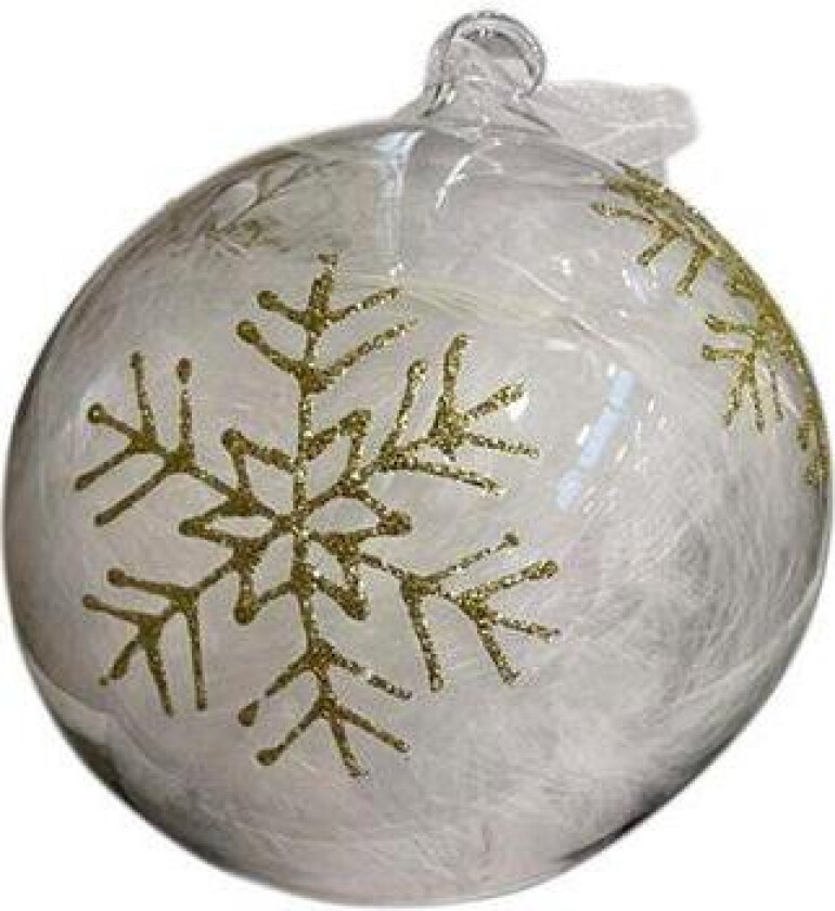 - Julekule m/dobbel stjerne 12 cm gull