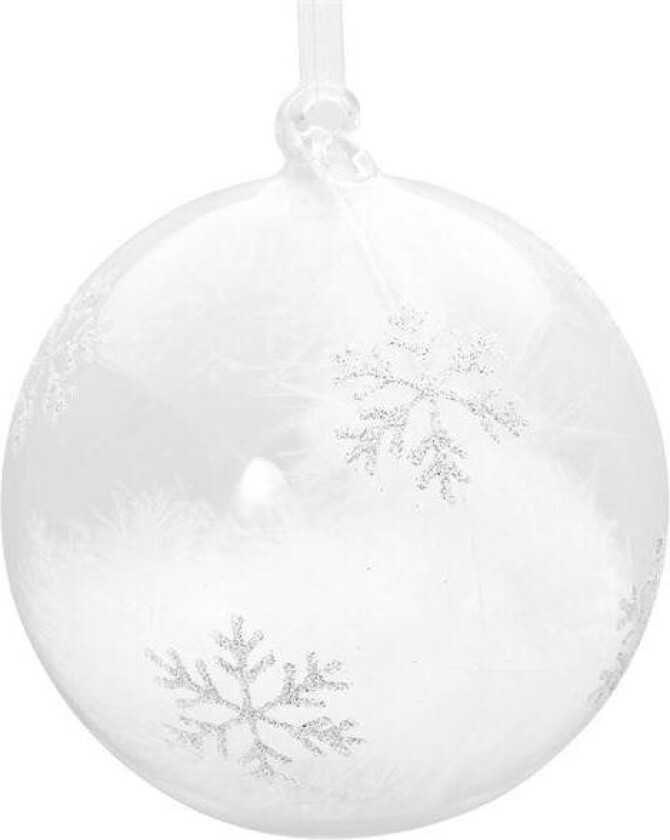 - Julekule m/små stjerner 12 cm sølv