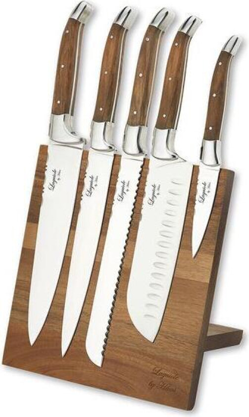 - Knivsett 5 deler m/magnetisk blokk oliventre